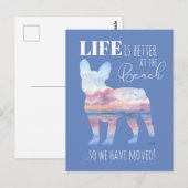 Cute French Bulldog Nieuw Adres Briefkaart (Voorkant / Achterkant)