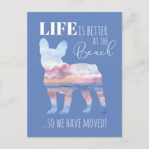 Cute French Bulldog Nieuw Adres Briefkaart