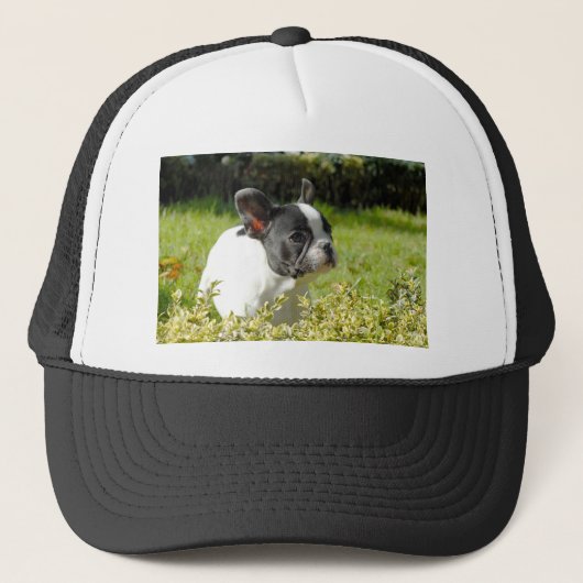 Cute French bulldog op gras Trucker Pet (Voorkant)