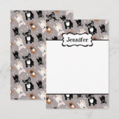 Cute French Bulldog past met Jouw naam aan Notitiekaartje (Voorkant / Achterkant)