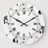 Cute French Bulldog Pattern Grote Klok (Voorkant)