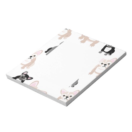 Cute French Bulldog Pattern Notitieblok (Linkerzijde)