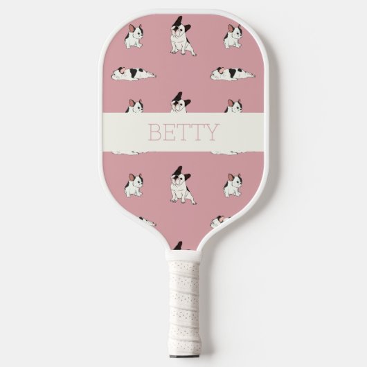 Cute French Bulldog Pattern Pickleball Paddle (Voorkant)