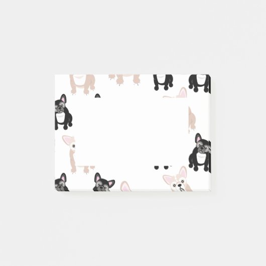 Cute French Bulldog Pattern Post-it® Notes (Voorkant)