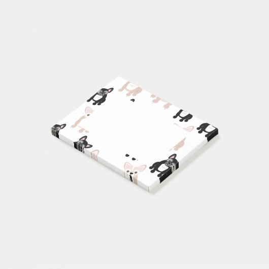 Cute French Bulldog Pattern Post-it® Notes (Schuin)