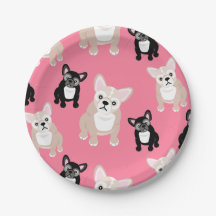 Cute French Bulldog Pattern roze Party Cake