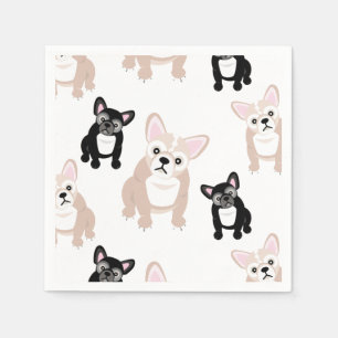 Cute French Bulldog Pattern Servetten