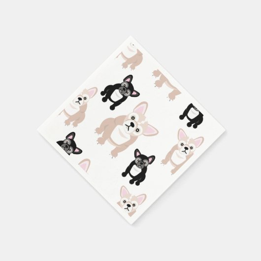 Cute French Bulldog Pattern Servetten (Hoek)