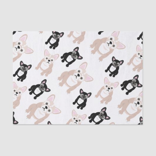Cute French Bulldog Pattern Tissuepapier (Voorkant)