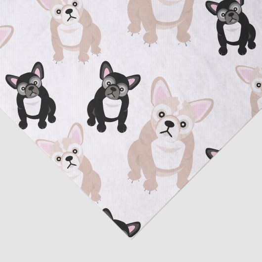 Cute French Bulldog Pattern Tissuepapier (Detail)