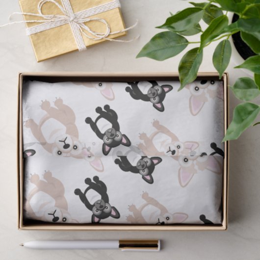 Cute French Bulldog Pattern Tissuepapier (Geschenk)