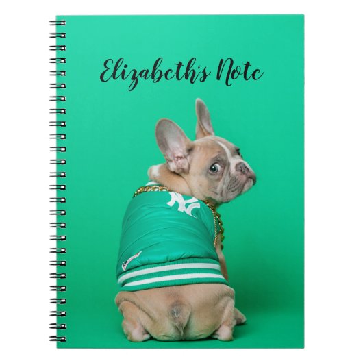 Cute French Bulldog Personalized Notitieboek (Voorkant)