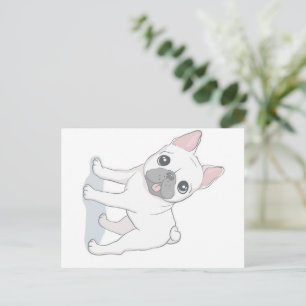 Cute French Bulldog Portrait HONDENLIEFHEBBER Feestdagenkaart