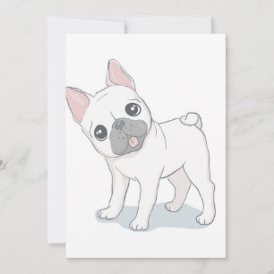 Cute French Bulldog Portrait HONDENLIEFHEBBER Feestdagenkaart