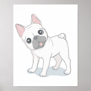 Cute French Bulldog Portrait HONDENLIEFHEBBER Poster