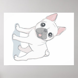 Cute French Bulldog Portrait HONDENLIEFHEBBER Poster
