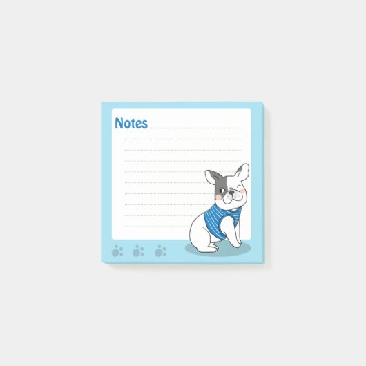 Cute French Bulldog Post-It Notes (Voorkant)