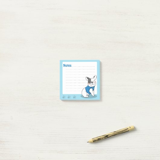 Cute French Bulldog Post-It Notes (Op bureau)