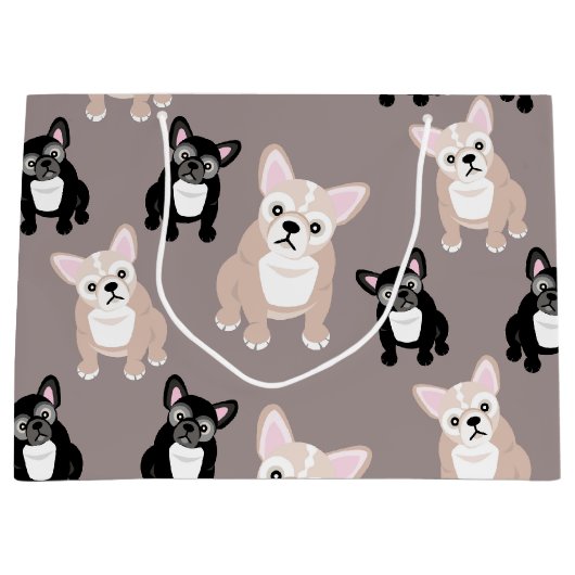 Cute French Bulldog Puppies Large Cadeautasje (Voorkant)