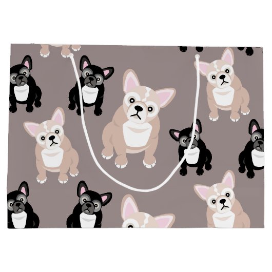 Cute French Bulldog Puppies Large Cadeautasje (Achterkant)