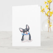 Cute French bulldog puppy blank card Kaart (Gele Bloem)