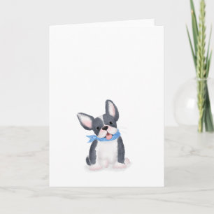 Cute French bulldog puppy blank card Kaart