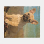 Cute French Bulldog Puppy,  comfort Fleece Deken (Voorkant (Horizontaal))