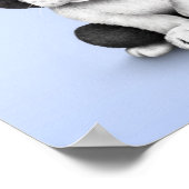 Cute French Bulldog Puppy Dog on Light Blue Poster (Hoek)