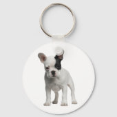 Cute French Bulldog Puppy Dog Sleutelhanger (Voorkant)