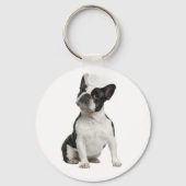 Cute French Bulldog Puppy Dog Sleutelhanger (Voorkant)