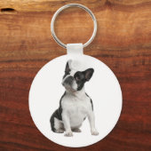 Cute French Bulldog Puppy Dog Sleutelhanger (Voorkant)
