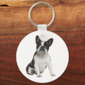 Cute French Bulldog Puppy Dog Sleutelhanger (Voorkant)