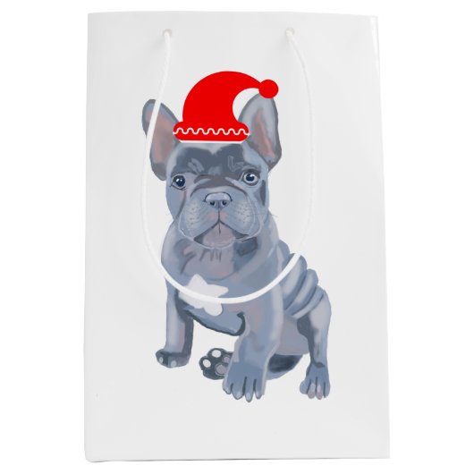 Cute French Bulldog Puppy medium Gift Bag Cadeauzakje (Voorkant)