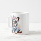 Cute French Bulldog Puppy Mug Koffiemok (Voorkant links)
