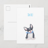Cute French bulldog puppy "Oh hi!" briefkaart (Voorkant / Achterkant)