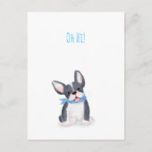 Cute French bulldog puppy "Oh hi!" briefkaart (Voorkant)