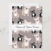Cute French Bulldog Puppy Pattern Kaart (Voorkant)