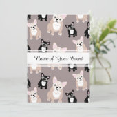 Cute French Bulldog Puppy Pattern Kaart (Staand voorkant)