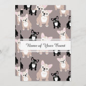 Cute French Bulldog Puppy Pattern Kaart (Voorkant / Achterkant)