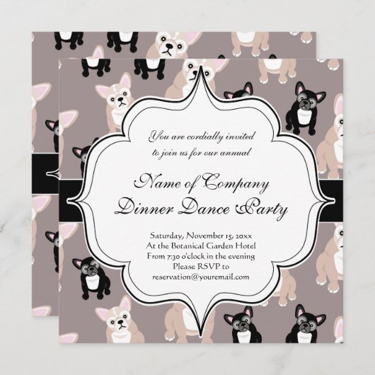 Cute French Bulldog Puppy Pattern Kaart (Voorkant / Achterkant)