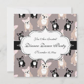 Cute French Bulldog Puppy Pattern Kaart (Achterkant)