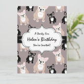 Cute French Bulldog Puppy Pattern Kaart (Staand voorkant)