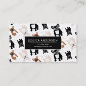 Cute French Bulldog Puppy Pattern Visitekaartje (Voorkant)