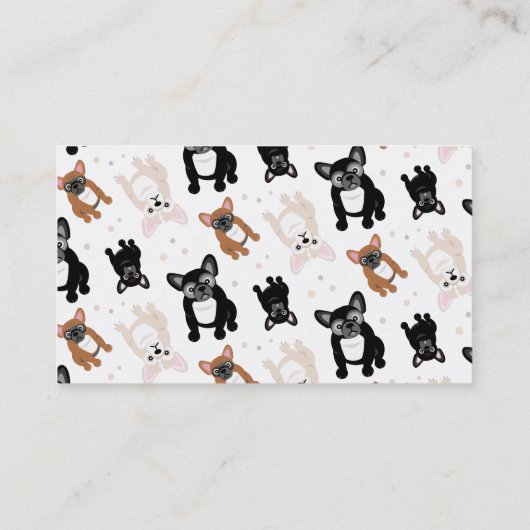 Cute French Bulldog Puppy Pattern Visitekaartje (Achterkant)
