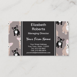 Cute French Bulldog Puppy Pattern Visitekaartje