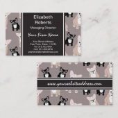 Cute French Bulldog Puppy Pattern Visitekaartje (Voorkant / Achterkant)