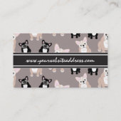 Cute French Bulldog Puppy Pattern Visitekaartje (Achterkant)