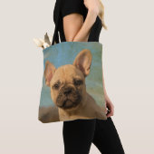 Cute French Bulldog Puppy Portrait Foto - Tote Bag (Dichtbij)