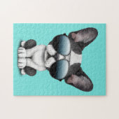 Cute French Bulldog Puppy Wearing Sunbril Legpuzzel (Horizontaal)