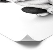 Cute French Bulldog Puppy with Glasses, white Poster (Hoek)